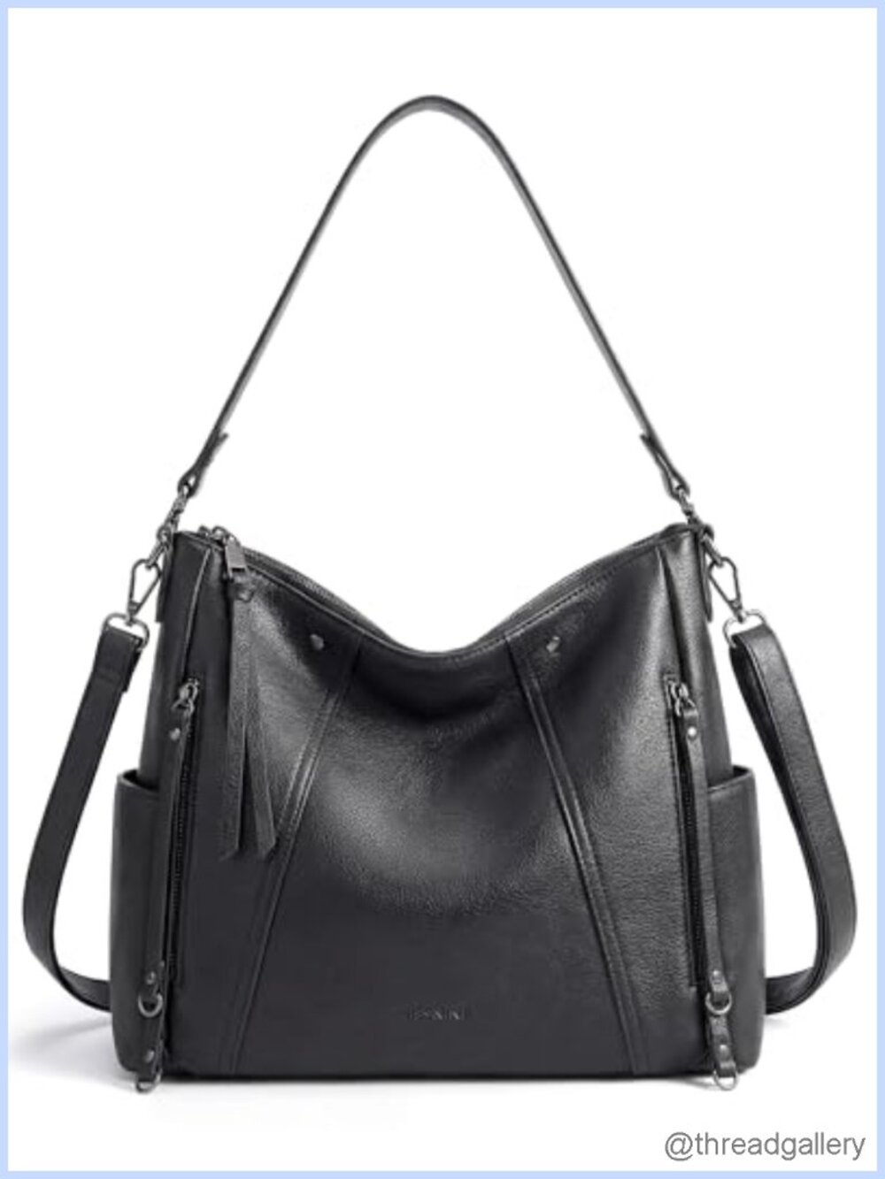 Women's Leather Hobo Bag Crossbody Purse Shoulder Handbag Multi Pockets